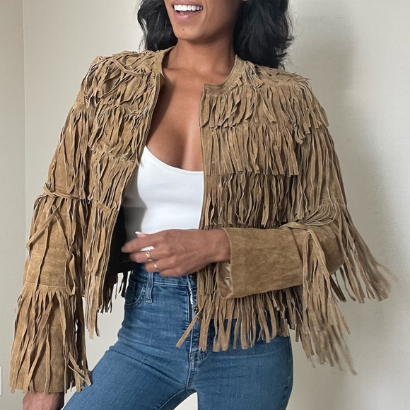 Vintage Full Fringe 100% Leather Jacket - Picture 7 of 15